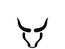 Retro vintage bull head horns logo.