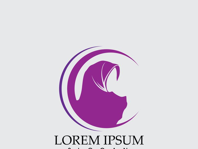 Hijab logo black background vector
