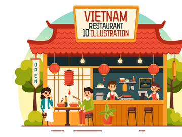 10 Vietnamese Food Restaurant Illustration preview picture