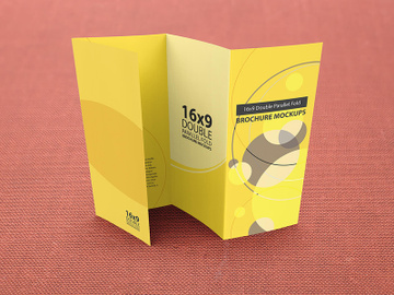 16×9 Double Parallel Fold Brochure Mockups preview picture