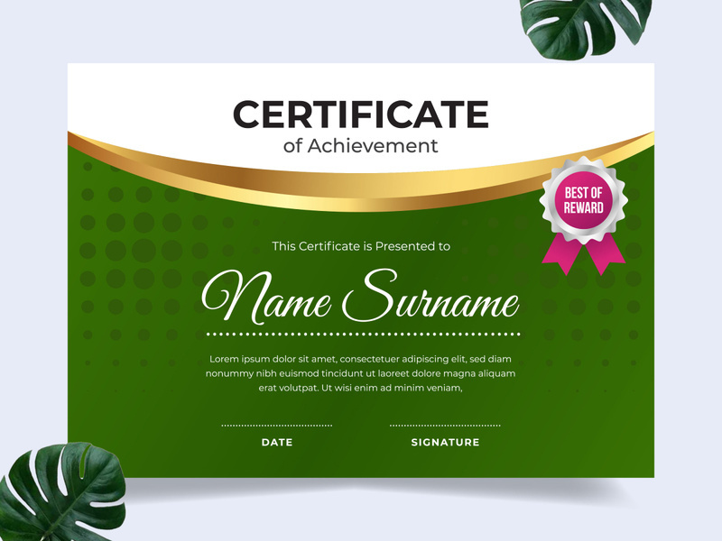 Modern certificate design template