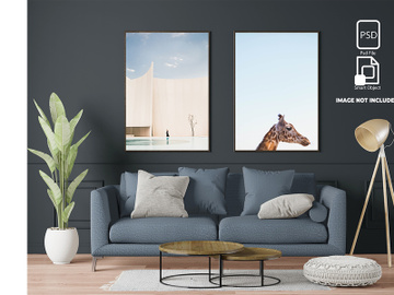 Interior concept in a frame mockup preview picture