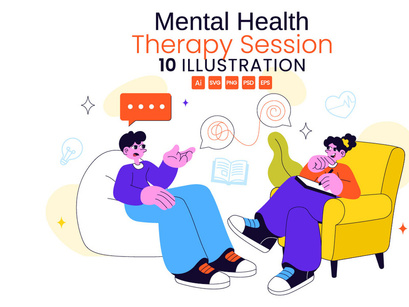 10 Mental Health Therapy Session Illustration