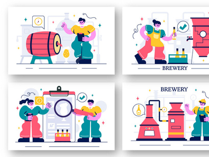 10 Beer Brewing Process Illustration