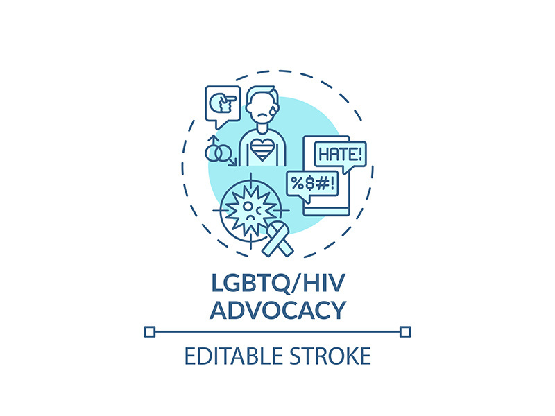 LGBTQ and HIV advocacy concept icon
