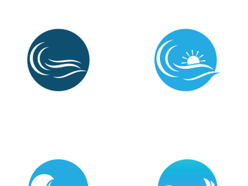 Ocean water wave wave logo design. preview picture