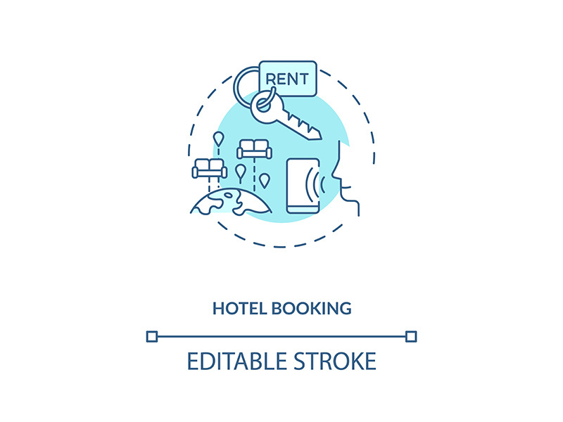 Hotel booking concept icon
