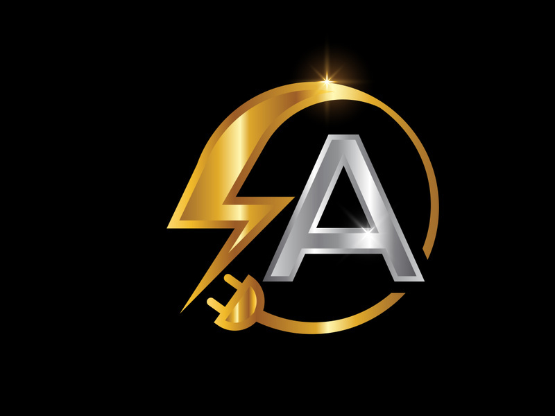 Electrical sign with the English alphabet, Electricity Logo, Power energy logo, and icon vector design