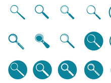magnifying glass logo element