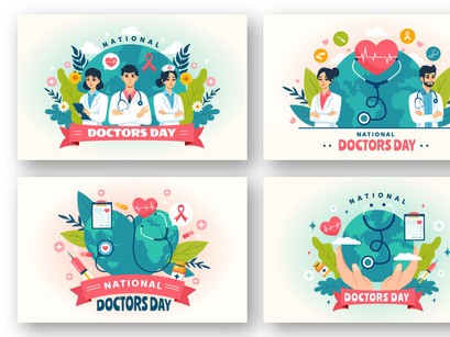 12 National Doctors Day Illustration