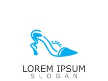 Women shoes logo design High heel fashion icon template vector for business store