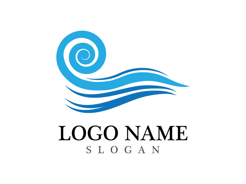 Wave beach vector illustration design logo