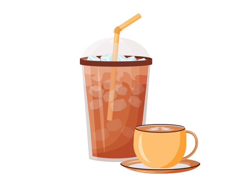 Summer coffeeshop menu cartoon vector illustration