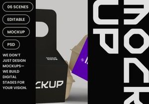 Food Container with Holder Mockup