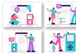 12 MP3 Music Player Illustration