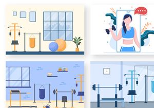 15 Workout Gym Flat Design illustration