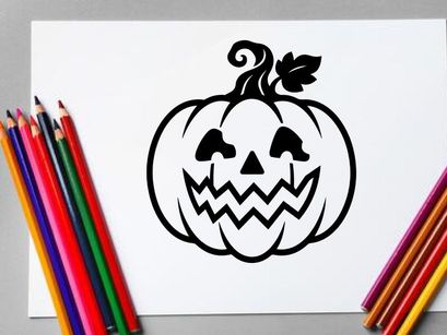 Halloween Pumpkin with Jack-o'-Lantern Face for Fall Decor