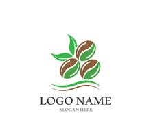 Coffee bean icon vector illustration template