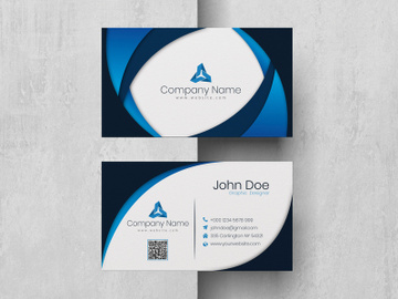Corporate blue business card preview picture