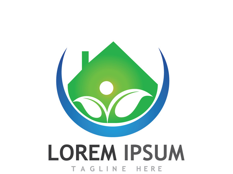 Natural green leaf logo.