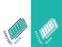 Digital book logo technology vector icon design