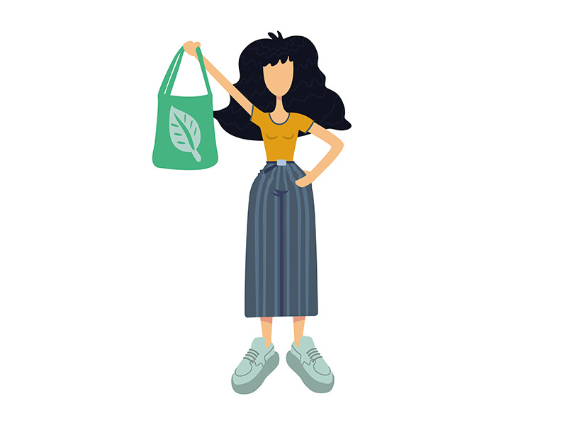 Zero waste flat cartoon vector illustration