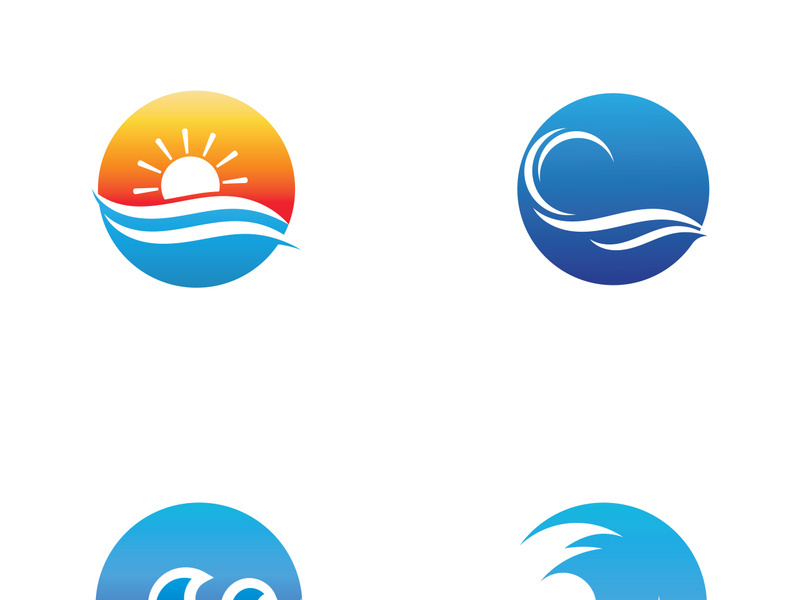 Ocean water wave wave logo design.