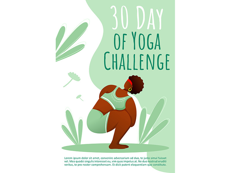 30 day of yoga challenge brochure template