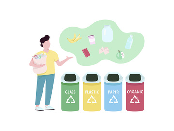 Trash sorting flat concept vector illustration preview picture