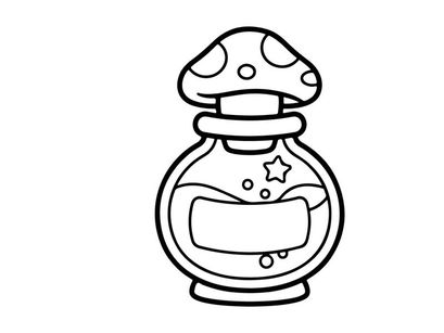 Cute cartoon salt shaker with mushroom cap design. Whimsical kitchen condiment container featuring star accents and playful illustration style.