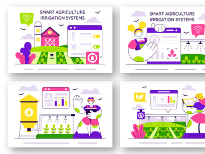 10 Smart Agriculture Irrigation Systems Illustration