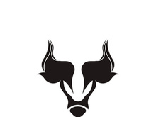 Bull head logo vector icon design illustration