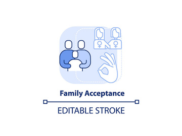 Family acceptance light blue concept icon preview picture