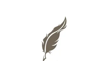 Feather quill design icon and logo illustration classic stationery