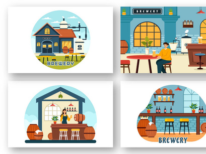 9 Beer Brewery Illustration