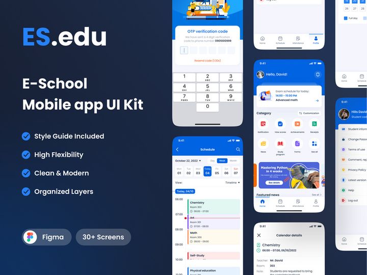 E School UI Kits preview picture