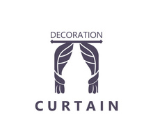 Curtain logo decoration style minimalist elegant vector design illustration