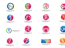 Human character logo sign. Leaf logo sign. Health care logo sign. Nature logo sign. Green life logo sign. Vector logo template.