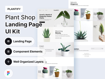 Plantify | Plant Shop Landing Page UI Kit preview picture