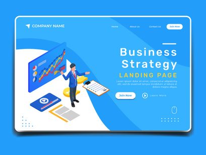 Business strategy illustration concept. Landing page template.