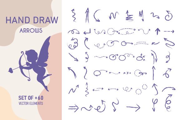 hand drawing arrows doodle collection