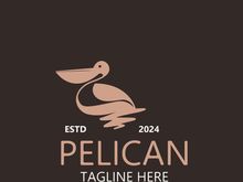 Pelican bird silhoutte vintage logo vector illustration template icon graphic design