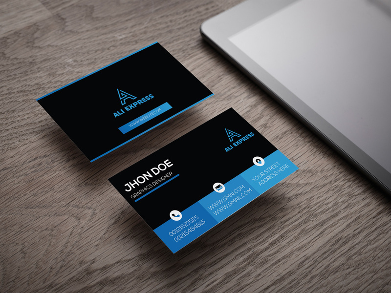 Blue Gradient Corporate Business Card Design