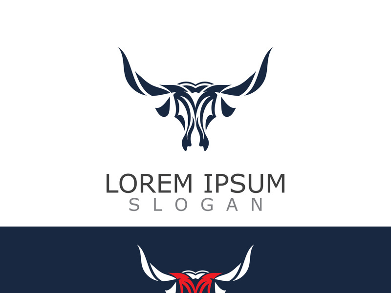 Horns Animal bull simple logo design vector template