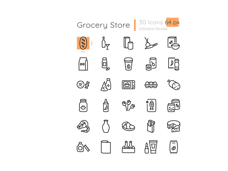 E commerce category linear icons set