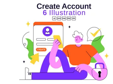 6 Create Account Vector Illustration preview picture