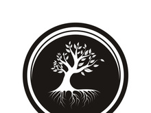 Root Leaf Family Tree of Life Oak Banyan Maple Stamp Seal Emblem Label logo design vector
