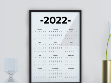 2022 Modern Minimalist Printable Wall Calendar, preview picture