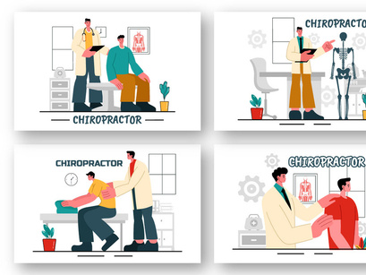 9 Chiropractor Physiotherapy Rehabilitation Illustration