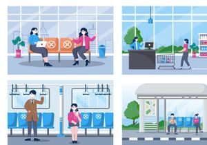 13 Social Distancing to Prevent Disease Flat Design